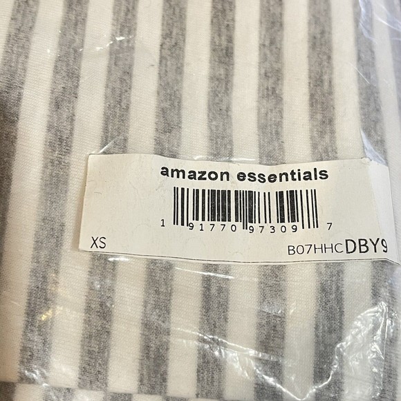 Men XS Crewneck T Shirt Tee Gray Striped Short Sleeve - Picture 5 of 5